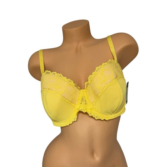 NWT! Frederick's of Hollywood Karoline Countour Yellow Balconnet Bra 32F - Picture 6 of 7